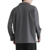 Spring and autumn Japanese-style casual men's long-sleeved shirts, men's loose solid color large-sized shirts, men's sagging lapel inch shirts Item Picture
